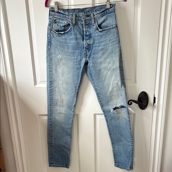 Levi’s 501 Distressed Skinny Jeans with Button Fly, size 26 - Picture 3 of 15